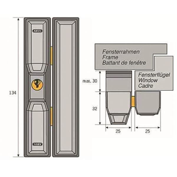 ABUS Lock - FTS3002 S KA AL0125 - Security for Windows - Key Required