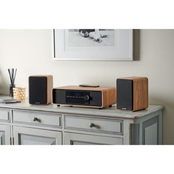 THOMSON Bluetooth Micro Hi-Fi System - Wood/Black - FM/DAB+/CD/MP3/USB - 60W, LCD Display, Remote Control