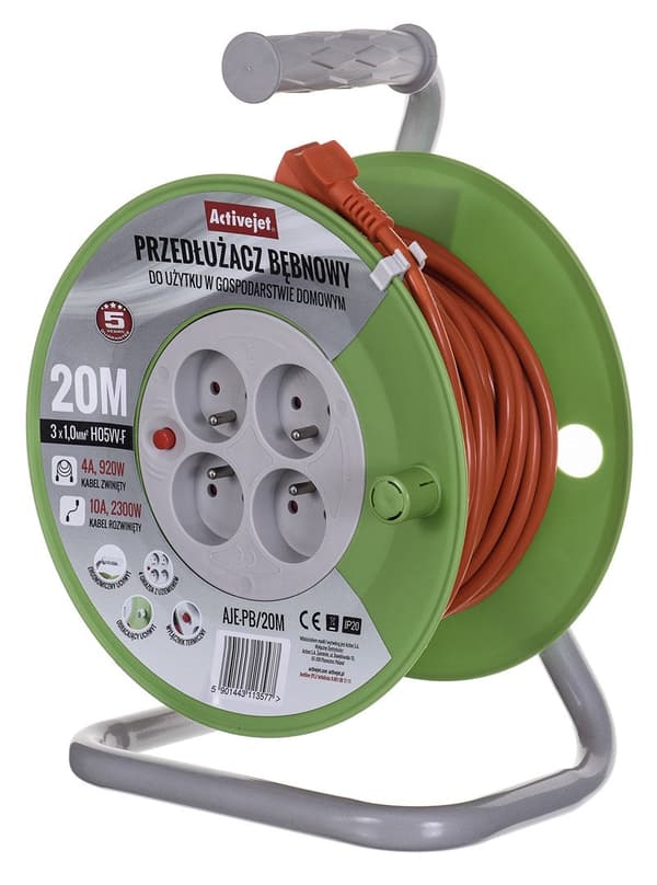 Activejet AJE-PB/20 M Reel Extension Cord 20 m