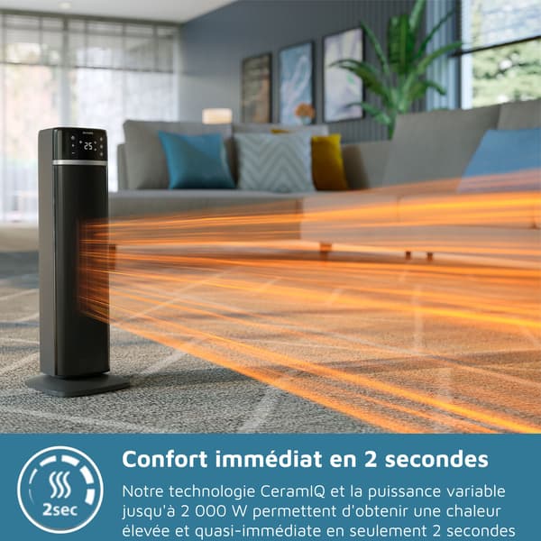 Philips 5000 Series Connected Fan Heater - Electric - 2000W - Column - Dark Grey