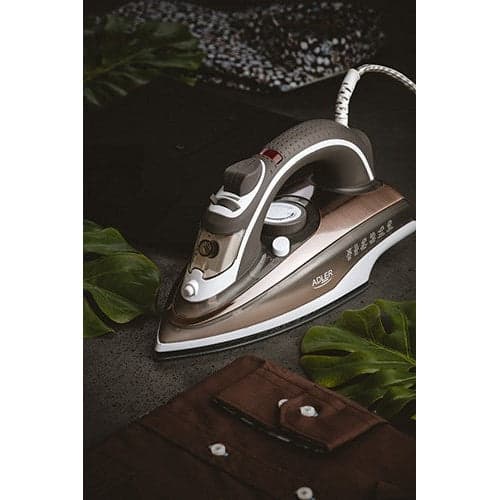 Adler Steam Iron 3000 W Ceramic Soleplate Brown/Grey/White
