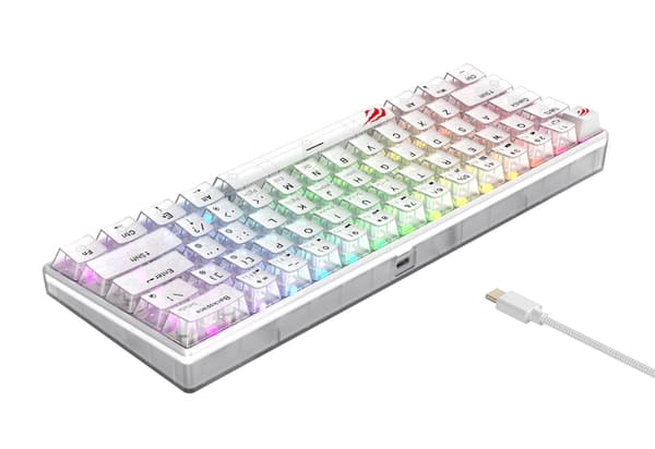 Havit KB903L Gaming Keyboard Transparent White - Wired, RGB LED Backlight