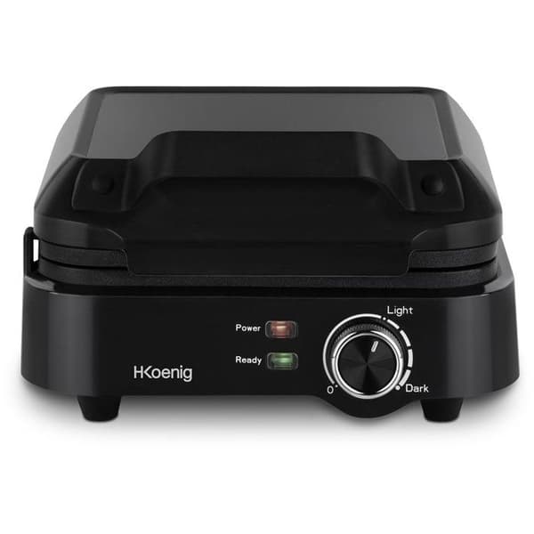 Compact waffle maker - HKoeNIG - GFX420 - 1200 W - Adjustable temperature - Black