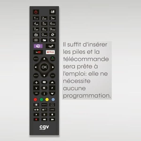 CGV Replacement Remote Control FIDELIO for Panasonic TVs - Ready to Use