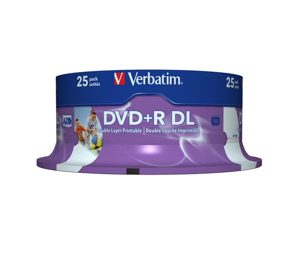 Verbatim 25 x DVD+R DL 8.5 GB 8x Wide Printable Surface Spindle
