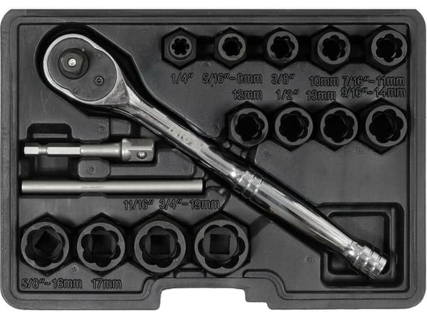 Yato YT-05897 - Screw/Bolt Extractor Set - 16 Pieces