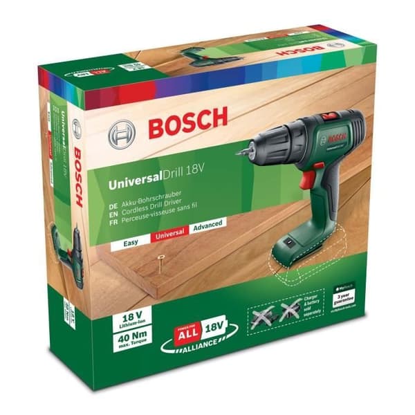 Bosch UniversalDrill 18V Cordless Drill/Driver - Tool Only - PowerForAll
