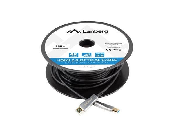 Lanberg HDMI Cable M/M V2.0 - 100 m - Black Silver CA-HDMI-2