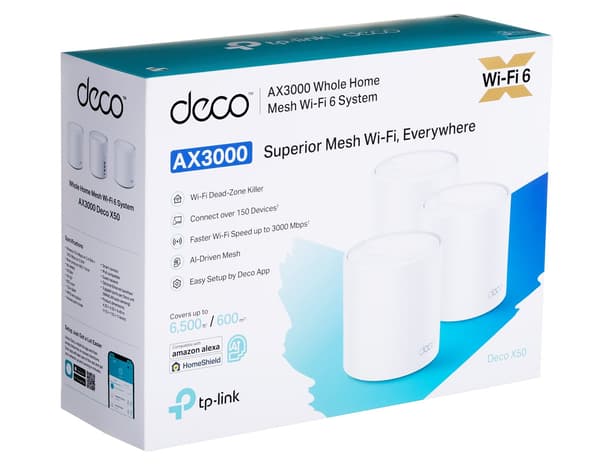 TP-Link DECO X50 Dual-Band Wi-Fi 6 Mesh Router - White