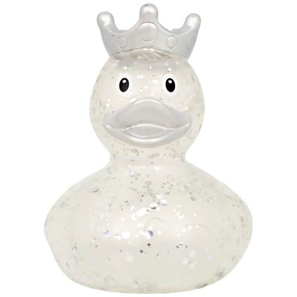 Lilalu Rubber Duck with Crown - Silver Glitter