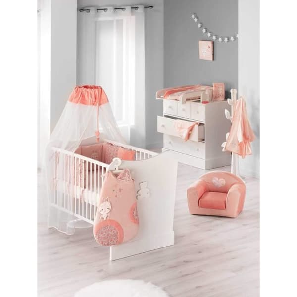 Changing Mat with Cover - Bunny Design - Pink - 50 x 75 cm