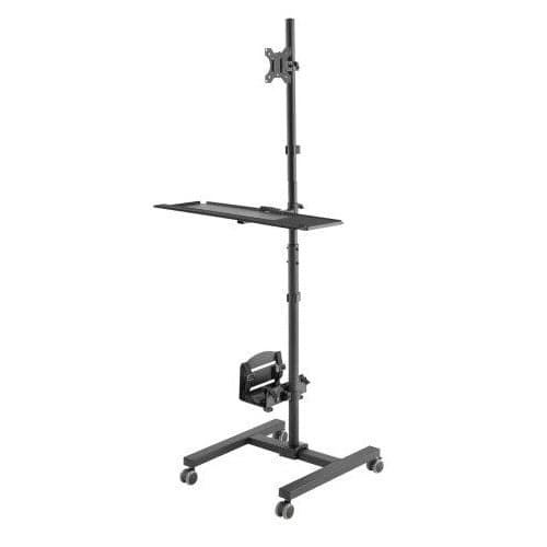 Maclean Mobile Computer Station Stand on Wheels Max 17-32" Max 20 kg MC-793
