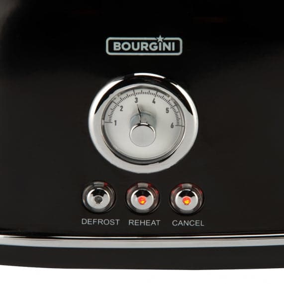 Bourgini Retro Toaster Black, 2 Slices, 815W