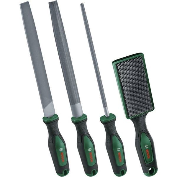 BOSCH File Set - 200 mm/8" - 4 Pieces - With Brush 200mm/8