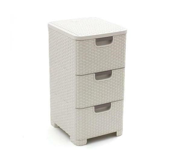 CURVER Bookcase with 3 Drawers 3x14L Cream