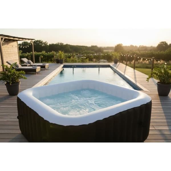 SUNSPA Inflatable Spa - AC02 - 185 x 65 cm - 6 Seats - Square