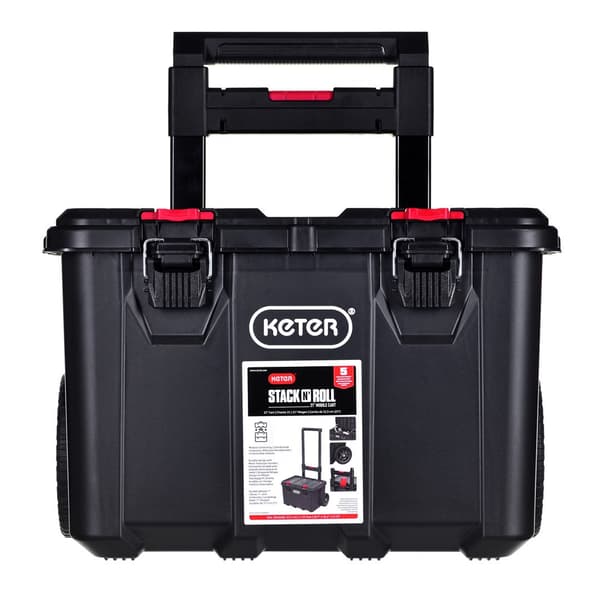 Keter Stack N Roll Cart - Toolbox on Wheels - Durable Rolling Base