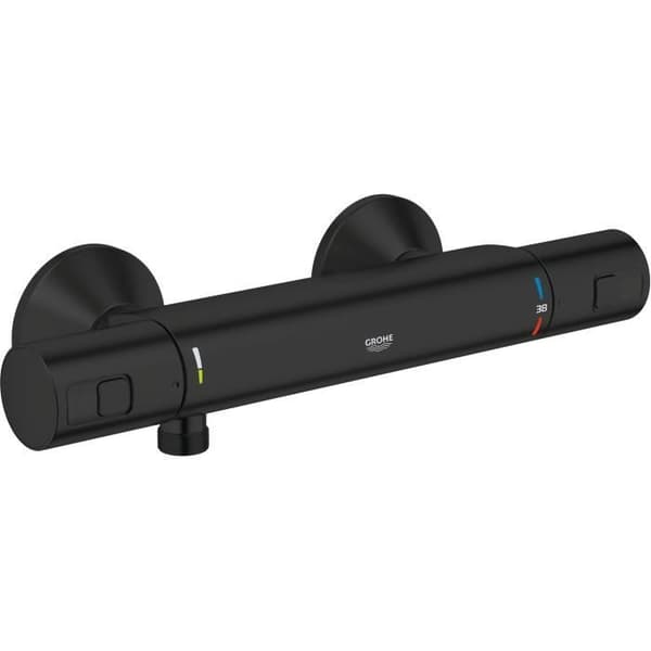 GROHE Precision Start Thermostatic Shower Mixer - Matte Black - Water Saving