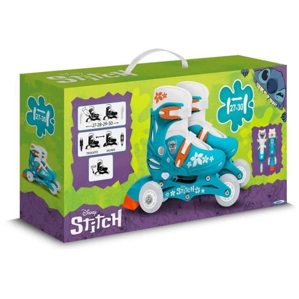 2-in-1 Inline Skates - DISNEY - STITCH - 3 Wheels - Size 27-30