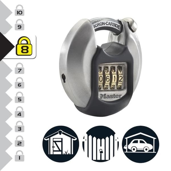 MASTER LOCK Disc Padlock - M40EURDNUM - 70 mm - Stainless Steel - Excell