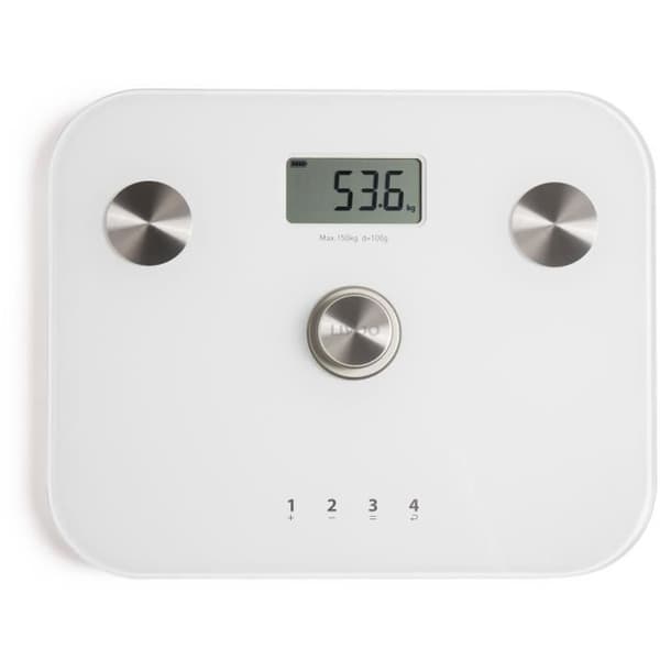LIVOO Body Composition Scale - DOM465W - Dynamo Powered - 150 kg Max - 6 Indicators - White