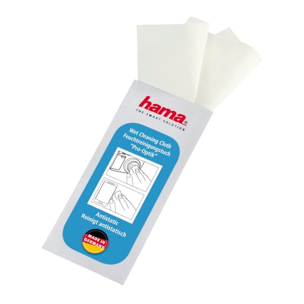Hama Pro-Optik Cleaning Wipes - 30 Moist Microfiber Cloths - Grey