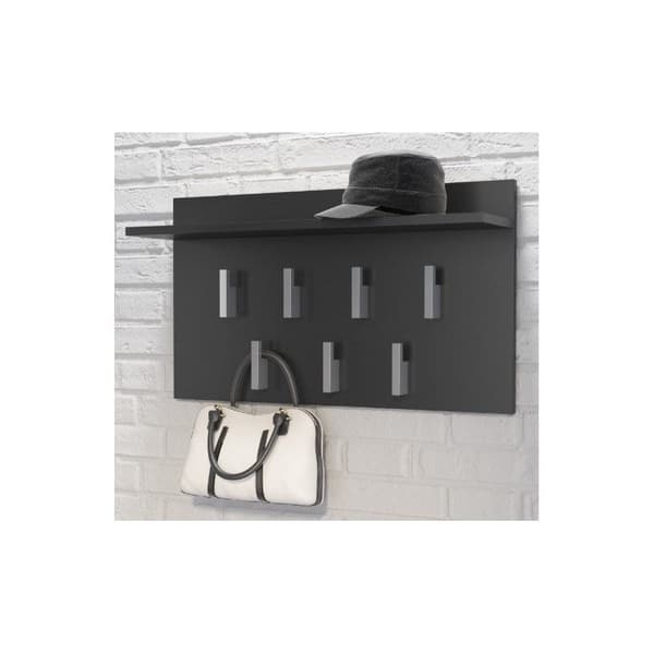 2F Black Mat Clothes Hanger with Shelf - Model 2F