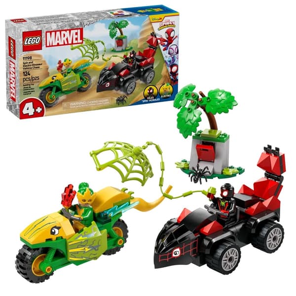 LEGO MARVEL Spin and Electro Dinosaur Vehicle Chase 11198