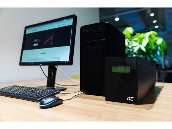 Green Cell UPS01LCD Line-Interactive UPS 0.6 kVA 360 W 2 AC Outlets