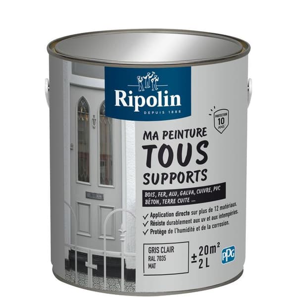 Ripolin Multi-surface Paint - Light Grey - Matte - 2 L