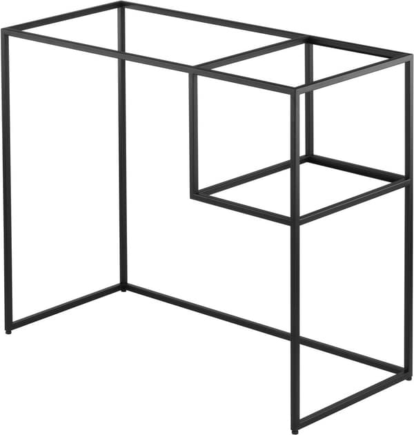 Modular Standing Bathroom Console 90x40 cm Black Steel