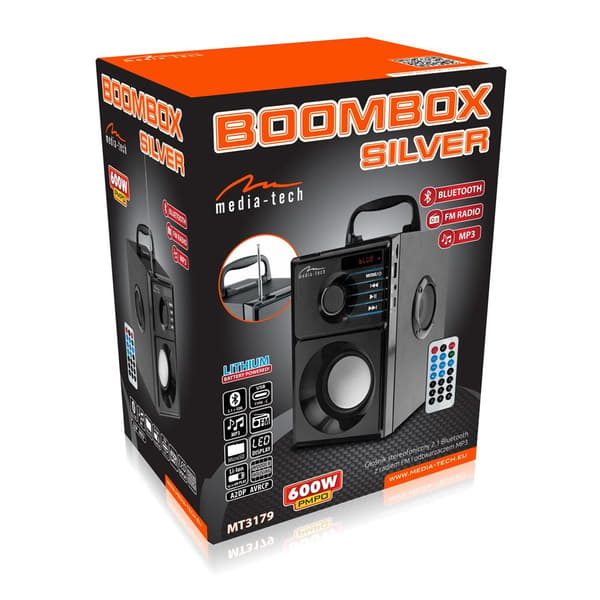 MEDIA-TECH Wireless Boombox Speaker 15W Silver