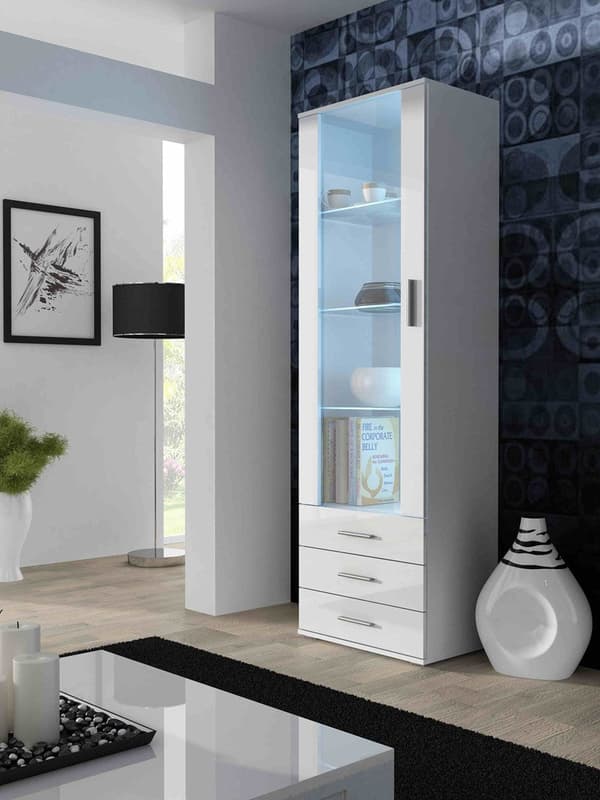 Cama Display Cabinet SOHO S1 White/White Gloss