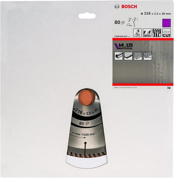 Bosch 2608640447 Mitre/Table Saw Blade - 216 mm Diameter - Multi-Material