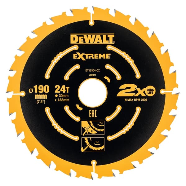 DeWALT Circular Saw Blade 190 mm 24 Teeth - DeWALT DT10399-QZ