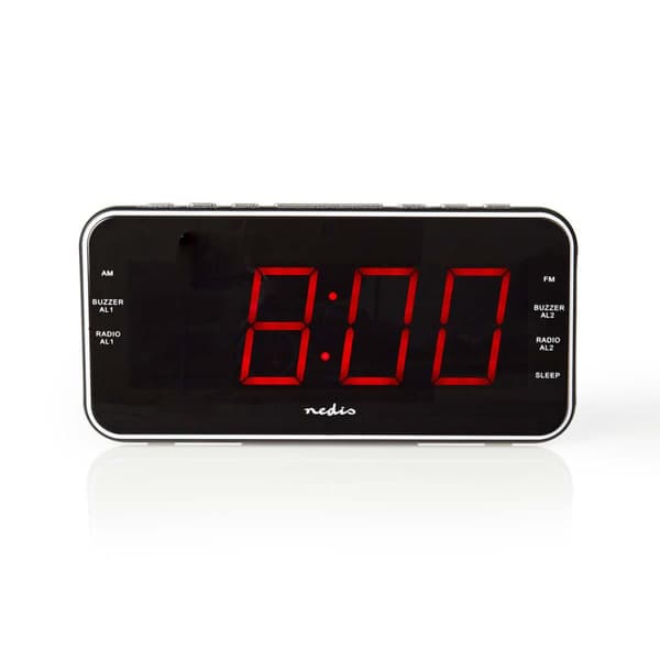 Nedis CLAR004BK Digital Alarm Clock Radio with LED Display and Snooze Function