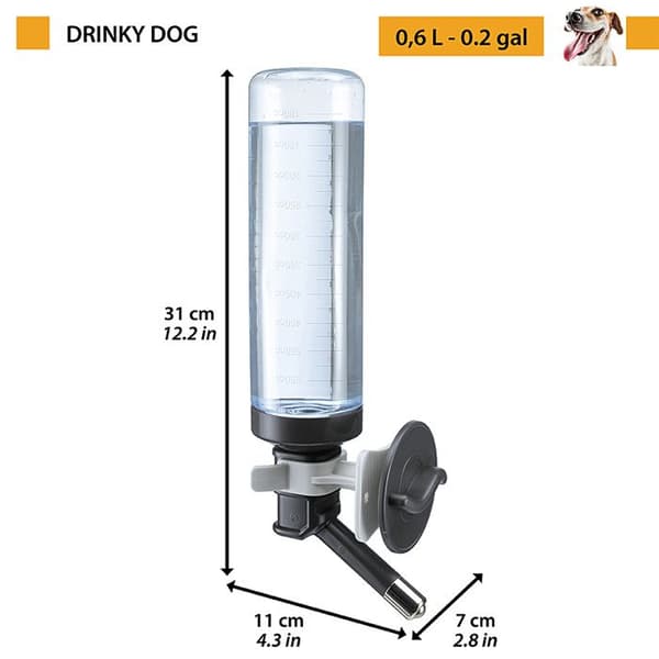 FERPLAST DRINKY Dog Water Bottle 0.6 L Indoor Use