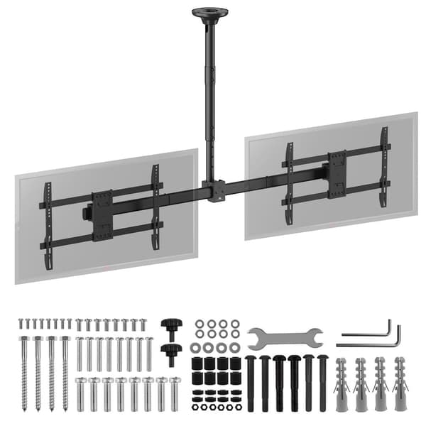 Maclean Dual Ceiling Mount for Two TVs max load 2x40kg 34-60 inch max VESA 600x400 MC-111 B