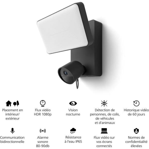 Philips Hue Projector with Integrated Outdoor Smart Security Camera - 1080P, Two-Way Audio