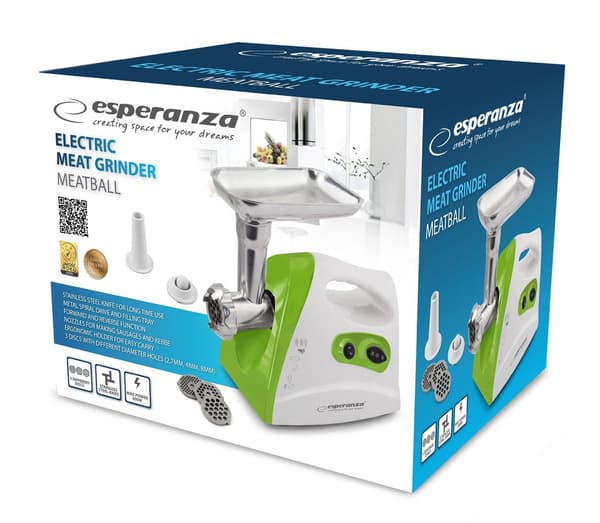 Esperanza Mincer EKM012G 600 W White/Green