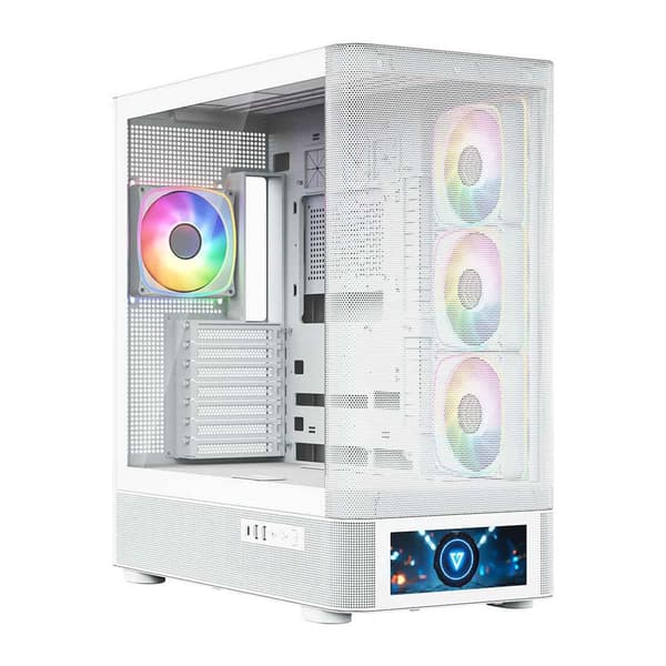 MODECOM Volcano AQ500 ARGB Midi Case White with LCD Display