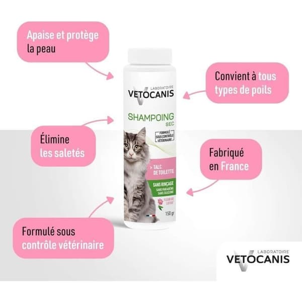Dry Shampoo - VETOCANIS - 150 g for Cats