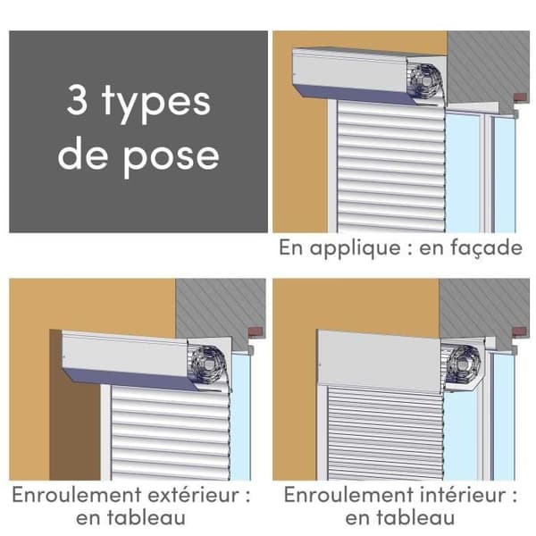 PVC Roller Shutter - 155 cm x 120 cm - Manual Operation - White W120