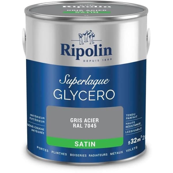 Ripolin Primer Paint RAL 7045 Satin Steel Grey - 2 L