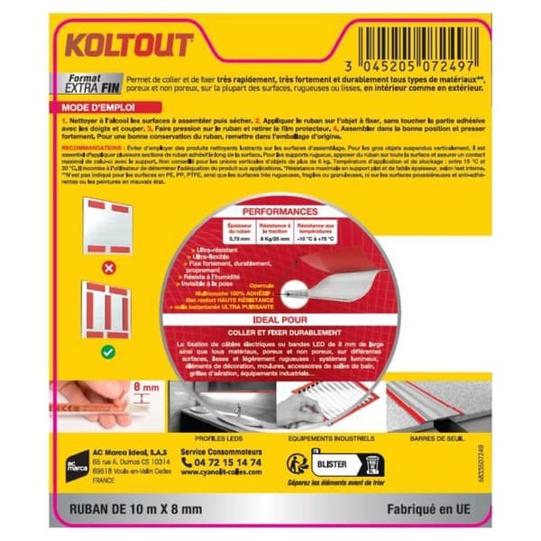 CYANOLIT Double-sided Adhesive Tape - Extra Thin - Ultra-thin - High Adhesion - Discreet and Strong