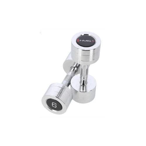 HMS Chrome Dumbbells 2x6 kg, Chrome Steel, Textured Handle CHD06