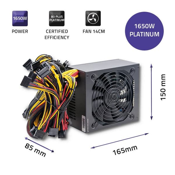 Qoltec Powerful ATX Power Supply 1650W 80 Plus Platinum