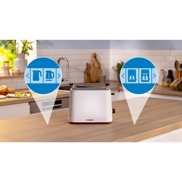 BOSCH TAT3M121 Toaster White Compact 2-Slice