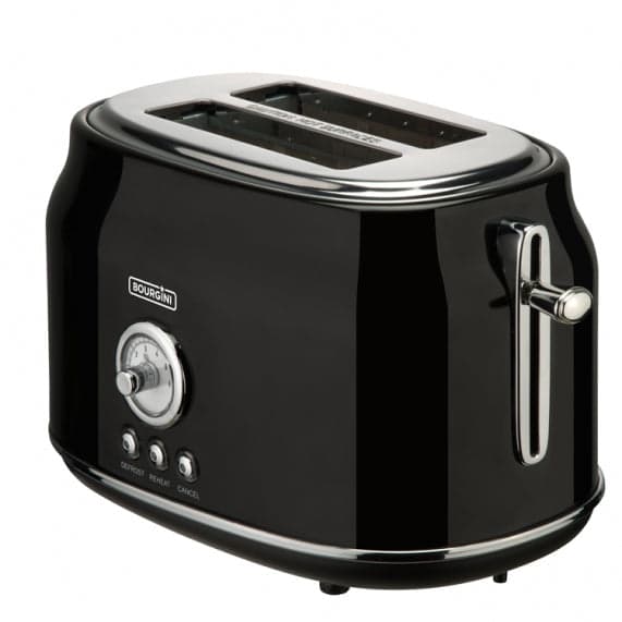 Bourgini Retro Toaster Black, 2 Slices, 815W