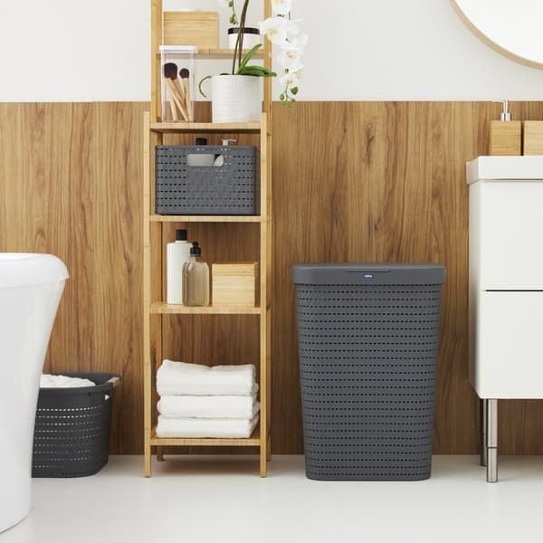 Rotho Country Laundry Basket 55 L Anthracite